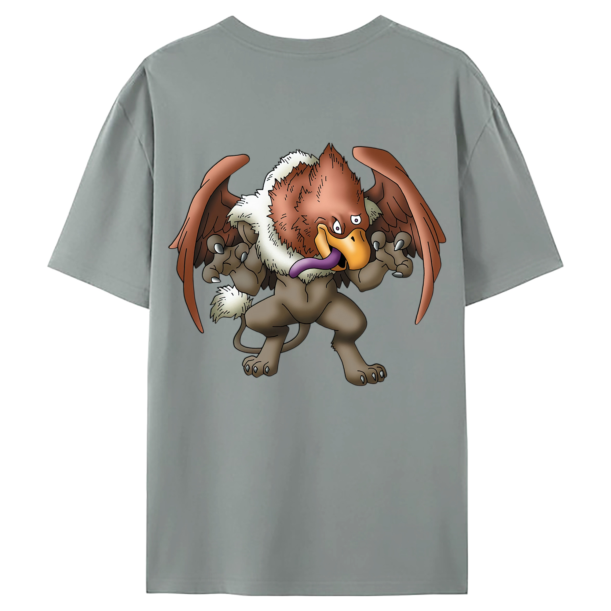 （画像用） ドラゴンクエスト Doragon Kuesuto Dragon Quest 綿100％ メンズ半袖Tシャツ（バックプリント） 通気性